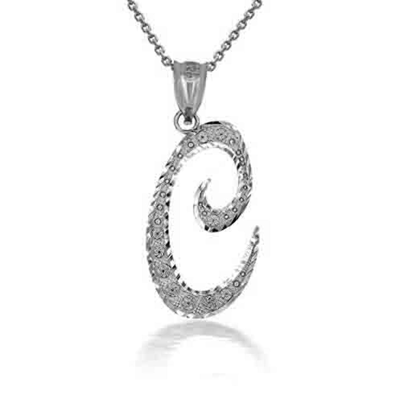 Sterling Silver Cursive Initial Necklace