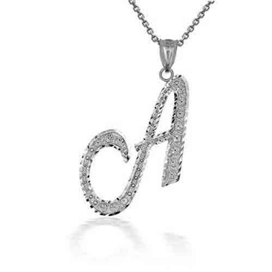 Sterling Silver Cursive Initial Necklace