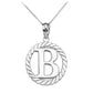 Sterling Silver "AZ" Initial in Rope Circle Pendant Chain