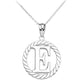 Sterling Silver "AZ" Initial in Rope Circle Pendant Chain