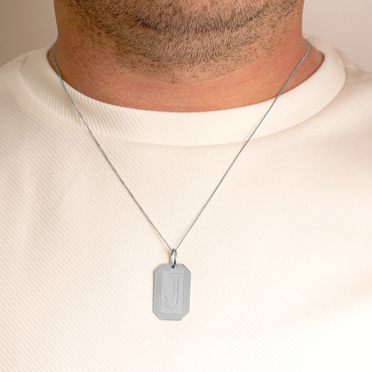 Sterling Silver 925 Initial Dog Tag