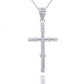 Silver Bamboo Textured Cross Pendant