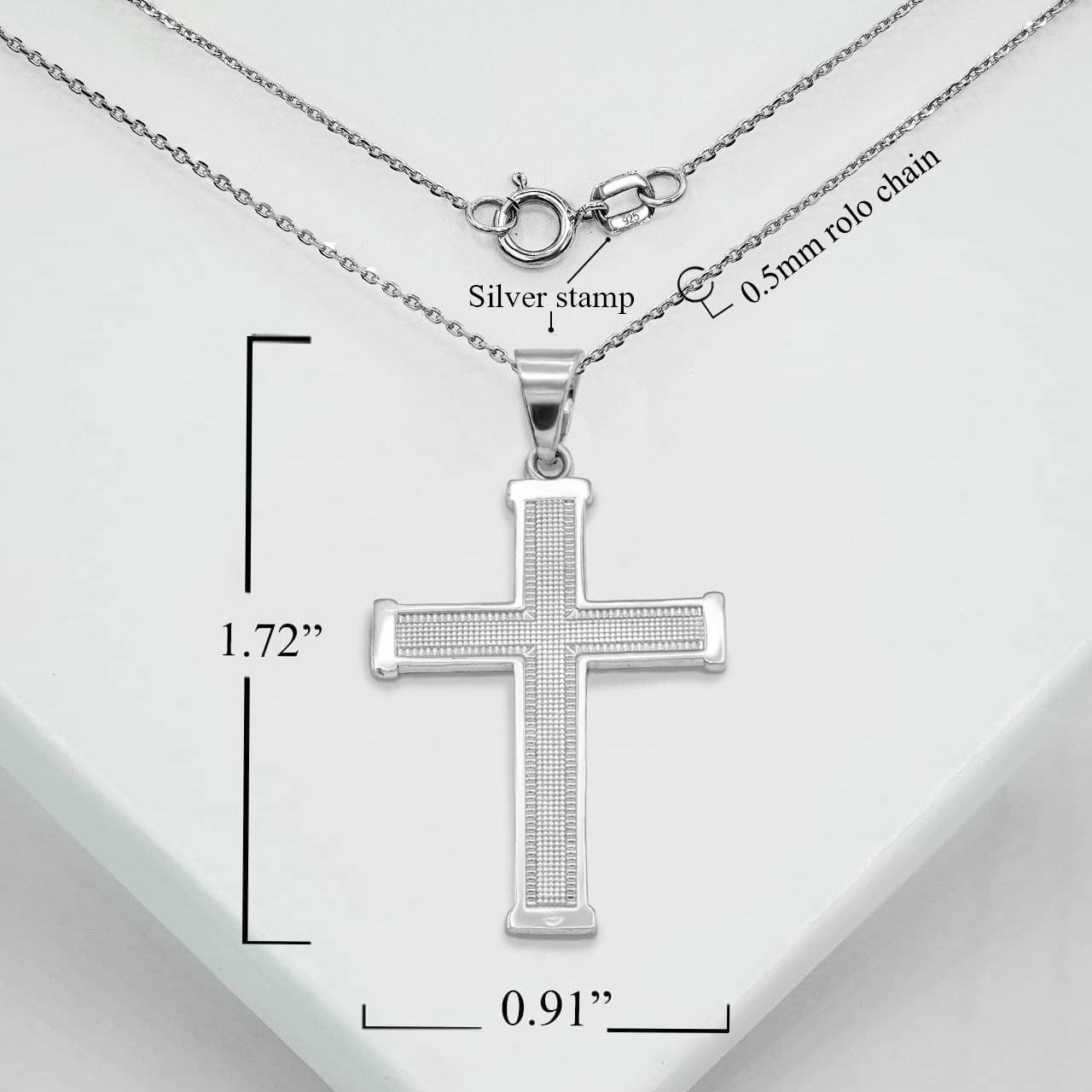 Silver 925 Beaded Cross Pendant