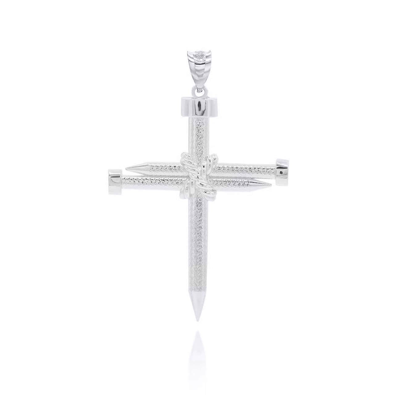925 Sterling Silver Knot Nail Cross Crucifix Pendant