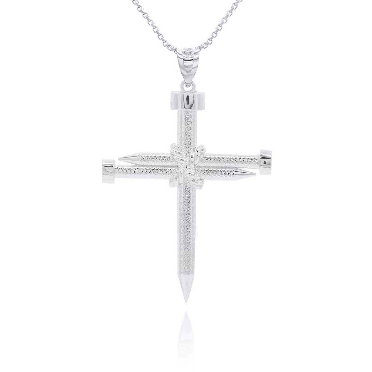 925 Sterling Silver Knot Nail Cross Crucifix Pendant